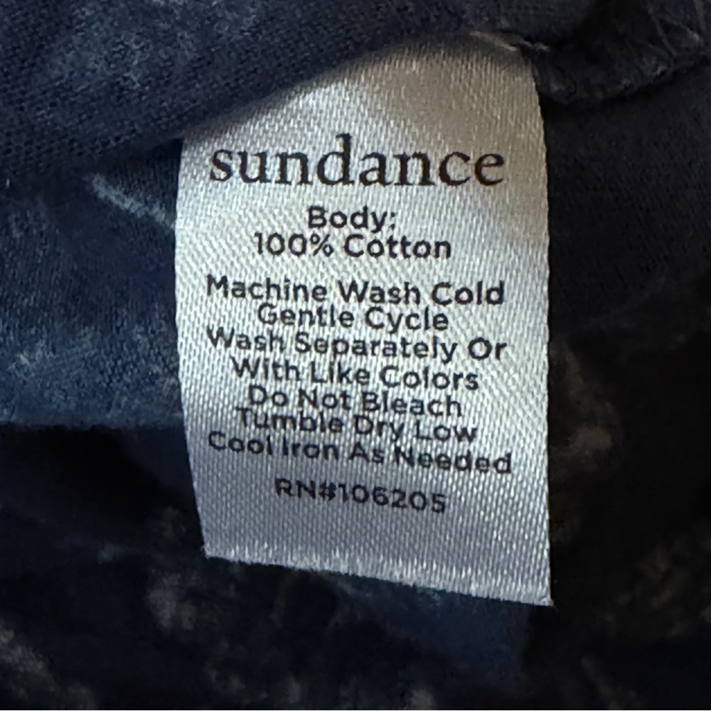 SUNDANCE Floral Snap Shirt Women's Petite Sz Medium Blue Floral Long Sleeve Boho - Picture 8 of 8